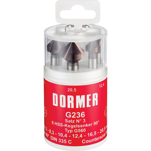 90° Countersink Set, 6 Pieces Par Equipment