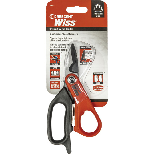 Electrician's Data Shears, 6", Rings Handle Par Equipment