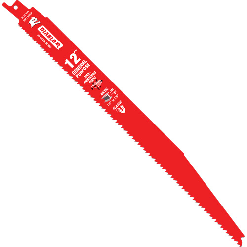 Lame de scie alternative tout usage, Bim&eacute;tal, 8-14 Dents par pouce, 12" lo x 1" la Par Equipment