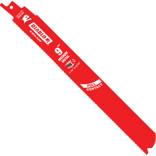 Lame de scie alternative de s&eacute;rie moyenne pour le m&eacute;tal, Bim&eacute;tal, 14-18 Dents par pouce, 9" lo x 1" la Par Equipment