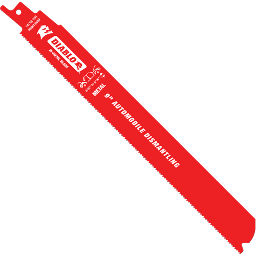 Lame de scie alternative autod&eacute;montage, Bim&eacute;tal, 14-18 Dents par pouce, 9" lo x 1" la Par Equipment