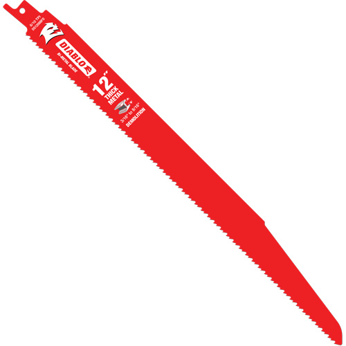 Lame de scie alternative pour la d&eacute;molition et les m&eacute;taux &eacute;pais, Bim&eacute;tal, 8-10 Dents par pouce, 12" lo Par Equipment