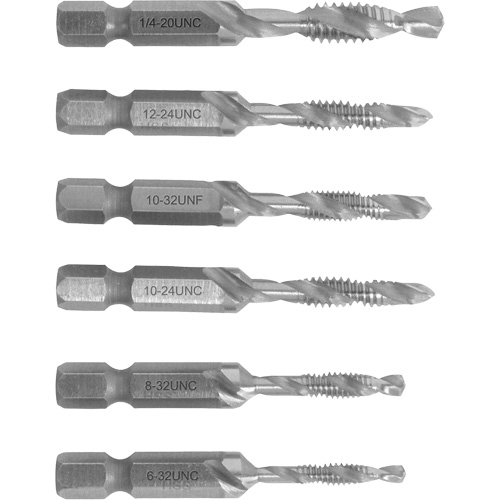 6-32 to 1/4-20 Drill Tap Set, 6 Pieces Par Equipment