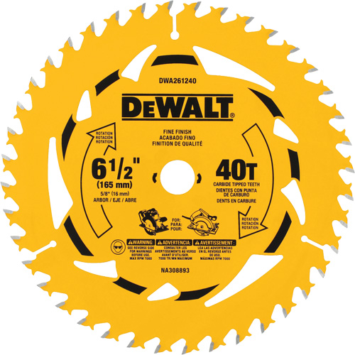 Framing Circular Saw Blade, 6-1/2", 40 Teeth, Wood Use Par Equipment