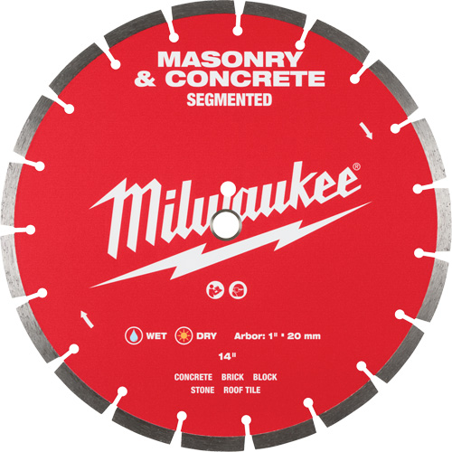 Segmented Masonry & Concrete Diamond Blade, 14", Stone/Concrete/Brick/Tile Use Par Equipment