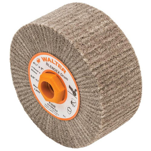 Tambour de conditionnement de surface Blendex, 4-1/2" dia. x 2" la, 5/8"-11 Arbre, Grain Fin Par Equipment