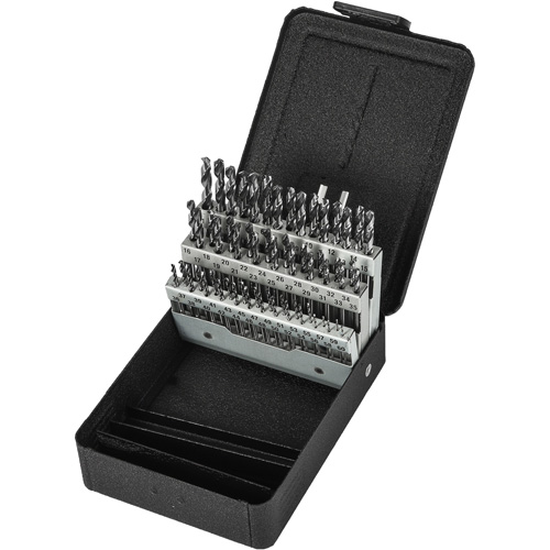 Jeu de forets s&eacute;rie extra courte, 60 morceaux, Acier rapide Par Equipment