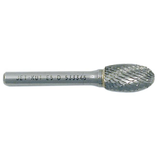 Oval Shape Bur, 1/2" Dia., 1/4" Shank, 7/8" Depth of Cut Par Equipment