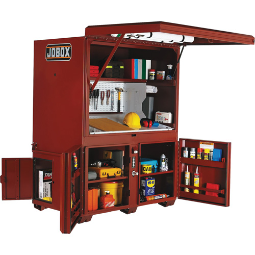 Field Office Jobsite Box, 63" W x 42" D x 80" H, Steel, Red Par Equipment