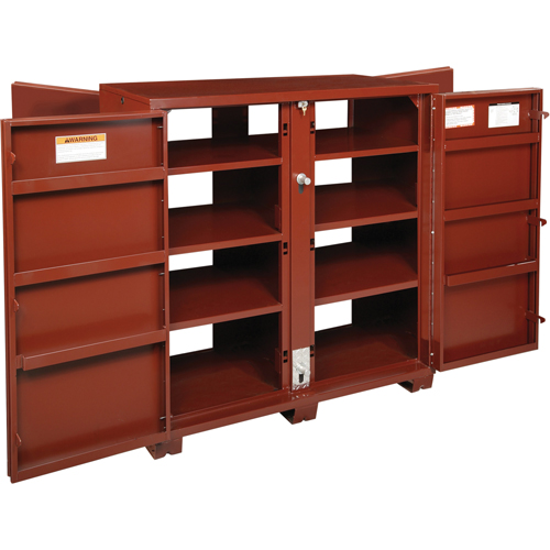 Jobsite Shelf Cabinet, Steel, 63.7 Cubic Feet, Red Par Equipment