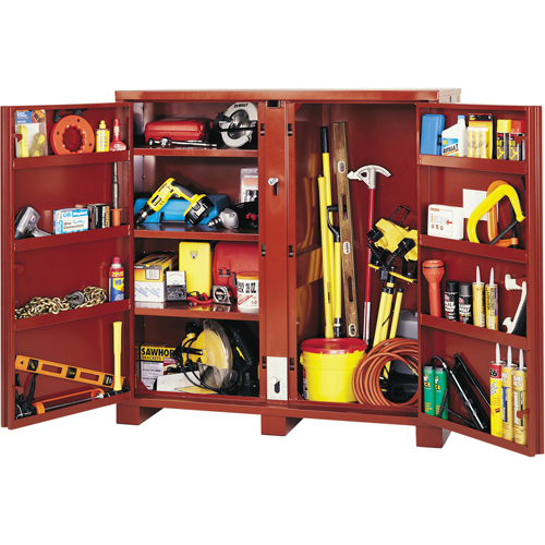 Jobsite Shelf Cabinet, Steel, 47.5 Cubic Feet, Red Par Equipment