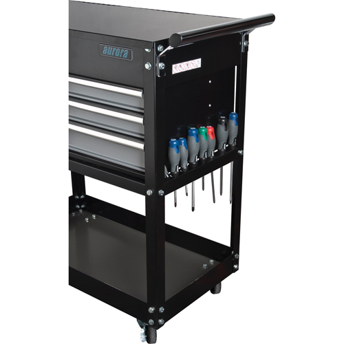 Utility Cart, 4 Drawers, 18" L x 33" W x 39" H, Black Par Equipment