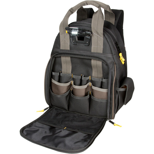 Sacs &agrave; dos pour outils Techgear &agrave; 53 pochettes, 16" lo x 13-1/4" la, Noir, Polyester Par Equipment