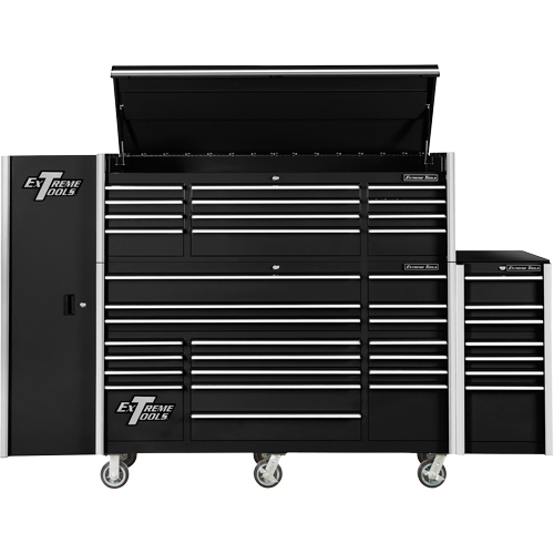 RX Series Side Cabinet, 3 Drawers, 19" W x 25" D x 61" H, Black Par Equipment