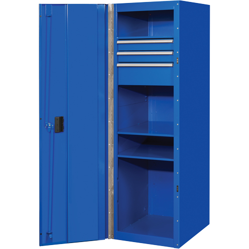 Armoire lat&eacute;rale s&eacute;rie RX, 3 tiroirs, 19" la x 25" p x 61" h, Bleu Par Equipment
