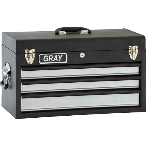 Tool Box - 3 Drawers, 10" D x 20-1/2" W x 12" H, Black Par Equipment