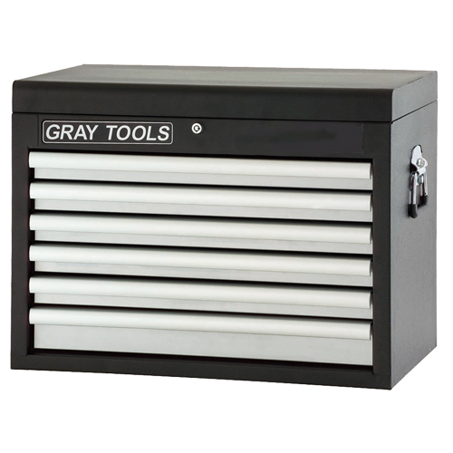 Top Chest - 6 Drawers, 26" W, 6 Drawers, Black Par Equipment