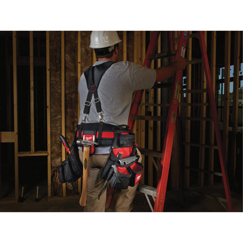 Contractor Work Belt With  Suspension Rig, Nylon, Black Par Equipment