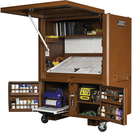 Field Office Jobsite Box, 33" W x 63" D x 80" H, Steel, Red Par Equipment