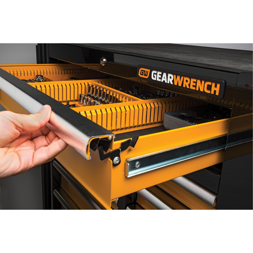 Powered Tool Cart, 11 Drawers, 42-1/2" W x 24-7/16" D x 41" H, Black/Orange Par Equipment