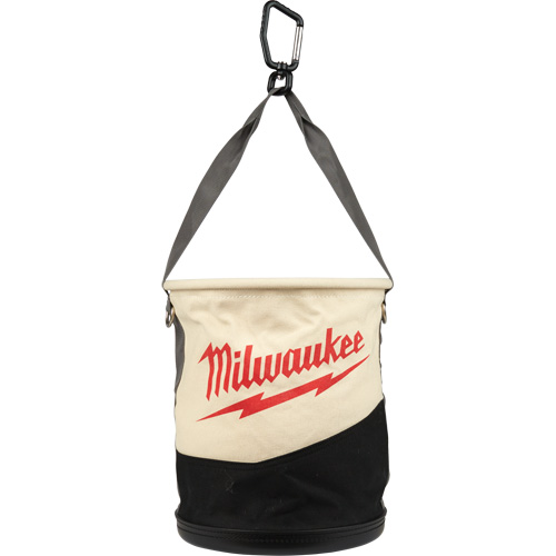 Utility Bucket, 11-4/5" L x 11-4/5" W x 14-3/5" H, Canvas, Beige/Black Par Equipment