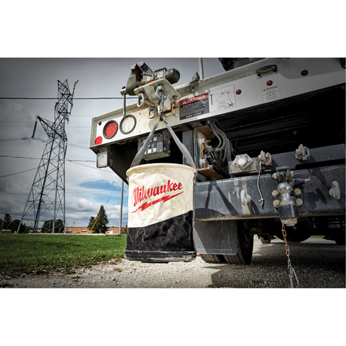 Utility Bucket, 11-4/5" L x 11-4/5" W x 14-3/5" H, Canvas, Beige/Black Par Equipment