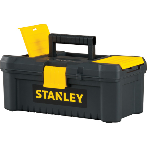 Essential&reg; Tool Box with Tray, 12-1/2" W x 7-3/8" D x 5-1/8" H, Black/Yellow Par Equipment