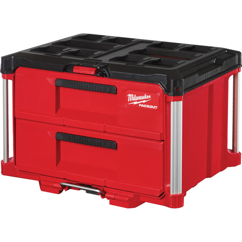 Boîte &agrave; outils avec 2 tiroirs Packout, 16-1/3" x 14-1/3" x 22-1/5", Rouge Par Equipment