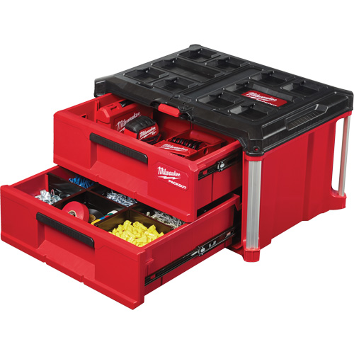 Boîte &agrave; outils avec 2 tiroirs Packout, 16-1/3" x 14-1/3" x 22-1/5", Rouge Par Equipment