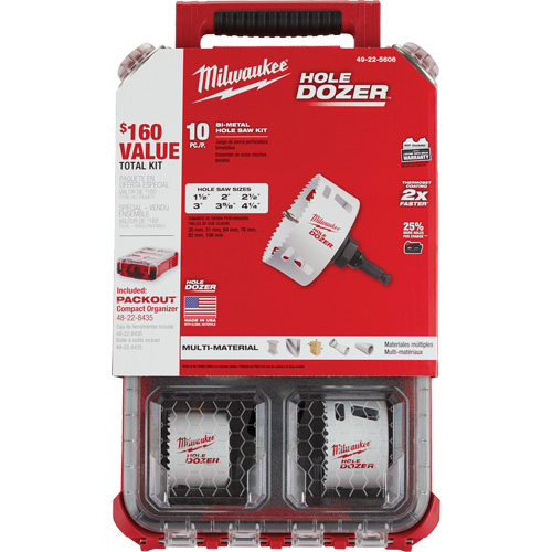Trousse de scie cloche Packout Hole Dozer, 10 morceaux Par Equipment