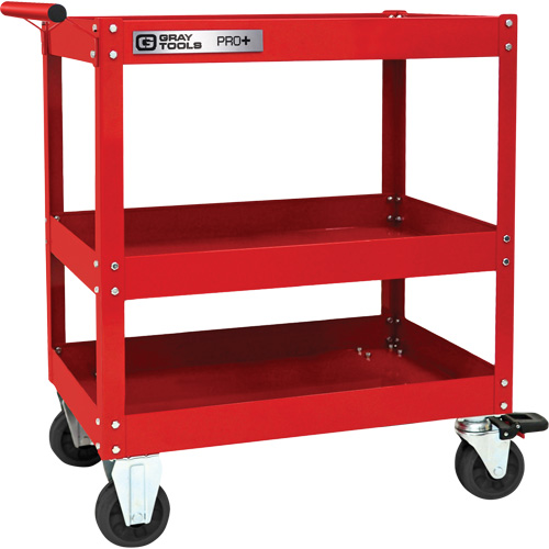 PRO+ Series Heavy-Duty Utility Cart, 3 Tiers, 30-1/5" x 38-1/3" x 19-1/2" Par Equipment