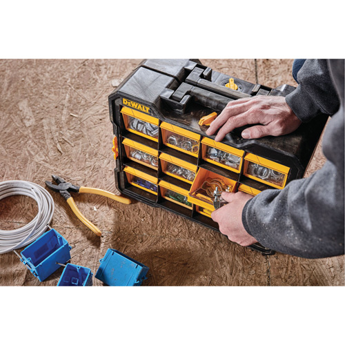 Organisateur Flip-Bin, 3-7/8" la x 17-3/4" p x 13-7/8" h, Noir/Jaune Par Equipment