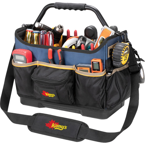 Boîte &agrave; outils ouverte &agrave; base moul&eacute;e, Polyester balistique, 17 pochettes, Noir/Bleu Par Equipment