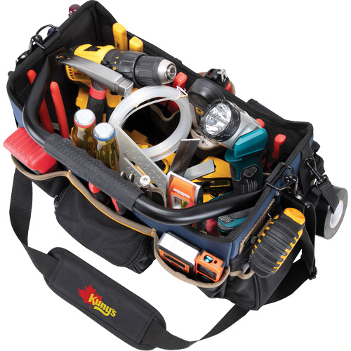 Boîte &agrave; outils ouverte &agrave; base moul&eacute;e, Polyester balistique, 17 pochettes, Noir/Bleu Par Equipment