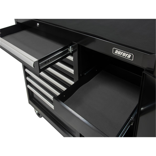 Industrial Tool Cart, 8 Drawers, 44-3/10" W x 21-1/10" D x 36-7/10" H, Black Par Equipment