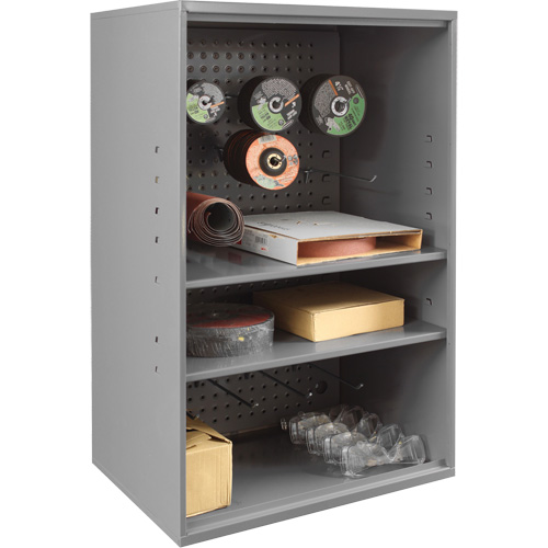 Abrasive Storage Cabinet with Pegboard, Steel, 19-7/8" x 14-1/4" x 32-3/4", Grey Par Equipment