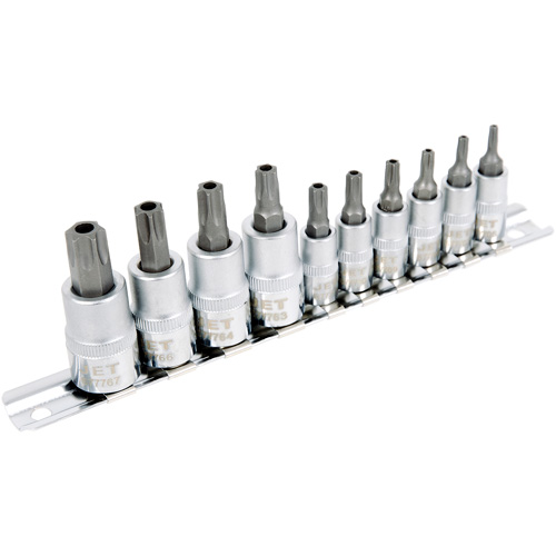 SS1438-10TB 10-Piece 1/4" & 3/8" Drive Tamperproof TORX&reg; Bit Socket Set Par Equipment