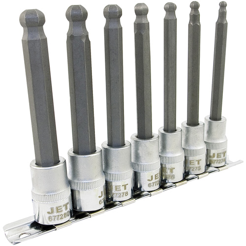 LHSW-3807M Metric 4" Long Ball Nose Socket Set, Hex Ball, 3/8" Drive, 7 Pcs Par Equipment