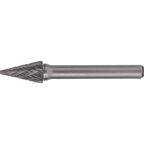 Fraises au carbure solide - Forme conique pointue, SM-1, 1/4" dia., 1/4" Tige, 1/2" Prof. de la coupe Par Equipment