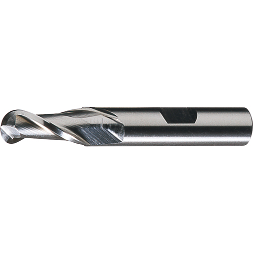 CLEVELAND Centre Cutting Ball Nose Single End Finishers, 1/2" Dia., 2 Flutes, Cobalt Par Equipment