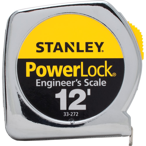 Ruban &agrave; mesurer PowerLock, 1/2" x 12', Marques de goujon Imp&eacute;rial Par Equipment