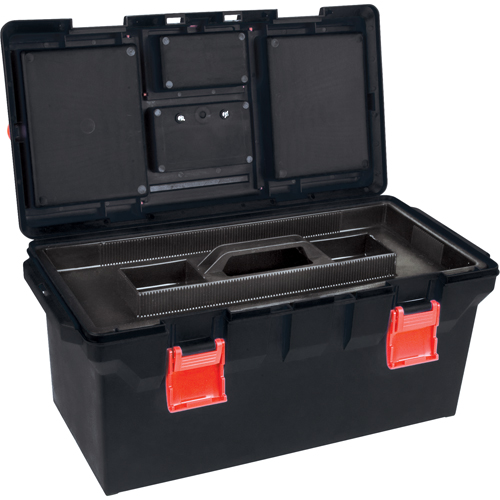 Plastic Tool Box, 22" W x 11" D x 10-1/2" H, Black Par Equipment