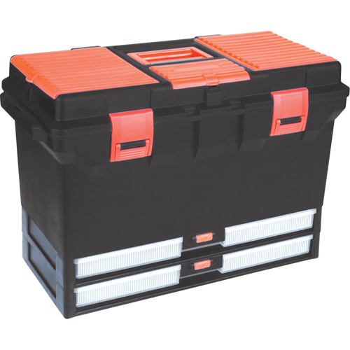 Plastic Tool Box, 22" W x 11" D x 14-1/2" H, Black Par Equipment