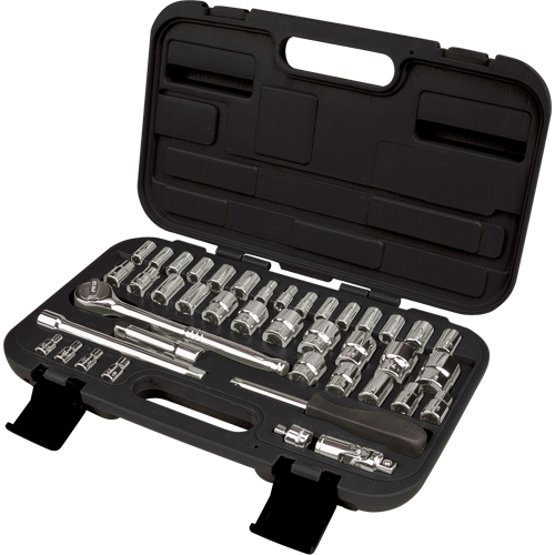 1/4" & 3/8" Drive SAE/Metric Socket Set, 41 Pcs Par Equipment
