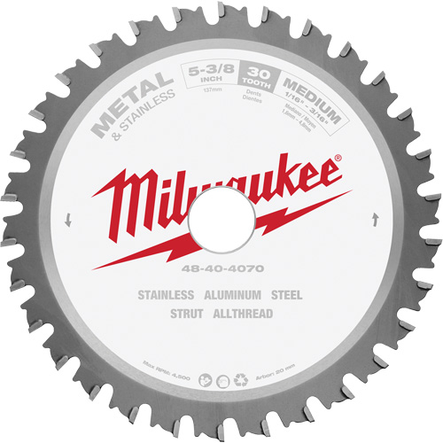 Lame de scie circulaire MetalTech, 5-3/8", 30 dents, Pour M&eacute;tal Par Equipment