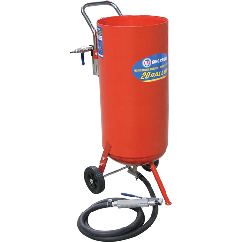 Pressure Abrasive Sandblasters, 6-25 CFM, 16.6 Gal. (20 US Gal) Tank Par Equipment