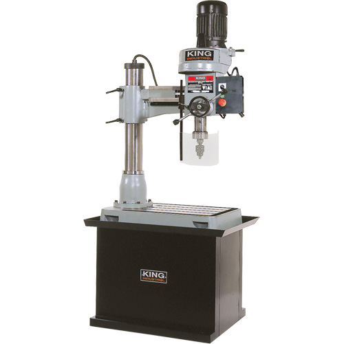 Radial Drilling Machine with Stand, 1/2" Chuck, 5 Speed(s), 19-5/8" W x 21-5/8" L, #3 Morse Par Equipment