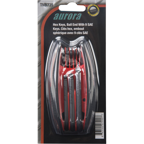 Jeu de cl&eacute;s hexagonales &agrave; bout sph&eacute;riques repliables, 9 mcx, Imp&eacute;rial Par Equipment