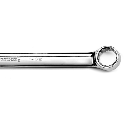 12-Point Long Pattern Combination Wrench, 12 Point, 1-1/2", Chrome/Polished Finish Par Equipment