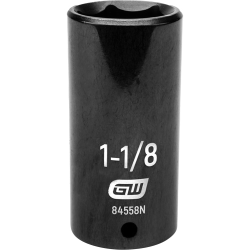 SAE Socket, Impact, 1-1/8", 1/2" Drive, 6 Points, Deep Par Equipment